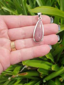 Pendants Necklaces: Rhodonite | Polished Sterling Silver Pendant A