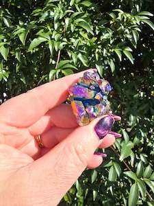 Titanium Aura Quartz Cluster B
