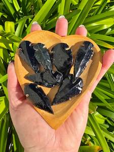 Rough Raw: Black Obsidian Carved Arrow Head