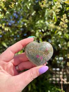 Hearts: Ruby & Fuchsite Heart B