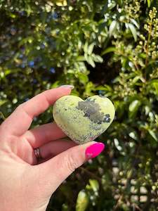 Hearts: Serpentine & Pyrite Heart A