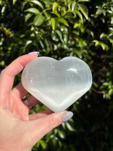 Hearts: Selenite Heart Large