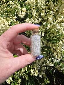 Crystal Bottles Bags: Clear Quartz Crystal Chip Bottle