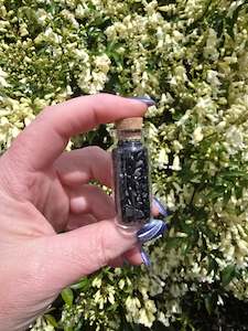 Crystal Bottles Bags: Black Obsidian Crystal Chip Bottle