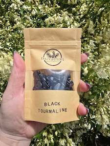 Black Tourmaline Crystal Chip 100 gms Bag
