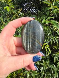 Blue Tigers Eye Palm Stone A