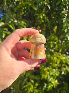 Carved Shapes Animals: Banded Calcite Mushroom B