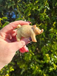 Carved Shapes Animals: Pig Medium Soapstone D
