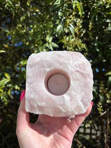 Candle Holders: Rose Quartz Candle Holder A