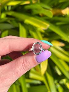 Jewellery: Blue Topaz | Rose Cut Sterling Silver Adjustable Ring A
