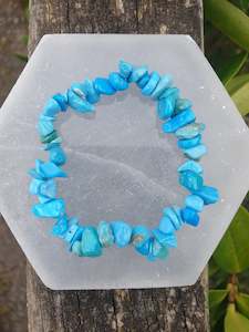 Blue Howlite Crystal Chip Bracelet