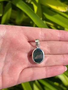 Pendants Necklaces: Moss Agate | Faceted Sterling Silver Pendant F