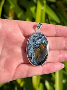 Pendants Necklaces: Pietersite | Polished Sterling Silver Pendant C