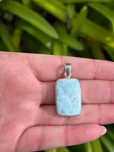 Larimar | Polished Sterling Silver Pendant D