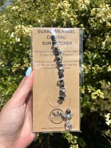 Snowflake Obsidian & Clear Quartz | Guardian Angel Sun Catcher