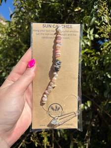 Points Spheres: Pink Opal & Hematite | Point Sun Catcher