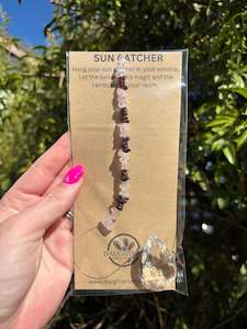 Garnet & Rose Quartz | Teardrop Sun Catcher