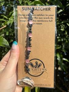 Suns Moons: Black Tourmaline & Pink Cats Eye | Moon Sun Catcher