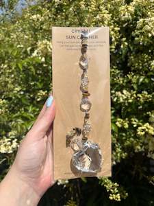 Citrine & Tigers Eye | Large Heart Sun Catcher