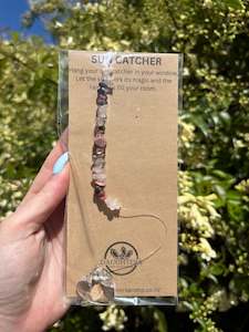 Rhodonite & Rose Quartz | Heart Sun Catcher