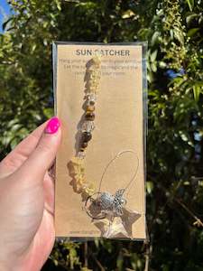 Stars Hearts: Citrine & Tigers Eye | Star Sun Catcher
