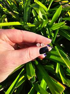 Earrings: Rose Quartz | Polished Sterling Silver Round Stud Earrings 6mm