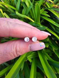 Earrings: Rose Quartz | Faceted Sterling Silver Stud Earrings 5mm