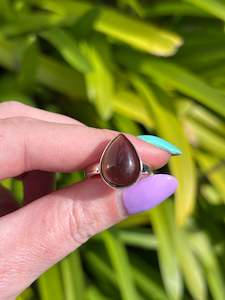 Rings: Smoky Quartz | Polished Sterling Silver Adjustable Ring D