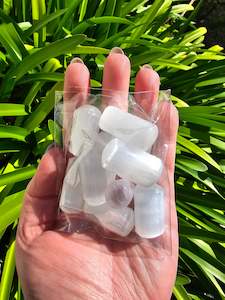 Bulk Buys: Selenite Cylinder Tumbled Stones 10 Pack Valued at $50
