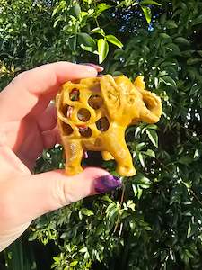 Soapstone Elephant with Baby Inside Small