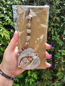 Angel Wing Range: Rhodonite | Angel Wing Heart Sun Catcher
