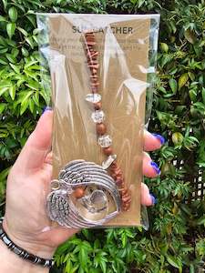 Angel Wing Range: Goldstone | Angel Wing Heart Sun Catcher