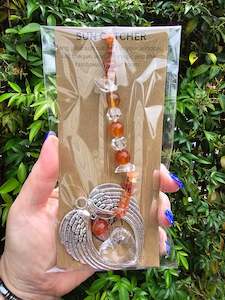 Angel Wing Range: Carnelian | Angel Wing Heart Sun Catcher