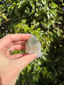 Chlorite Phantom Quartz Semi Polished Point B
