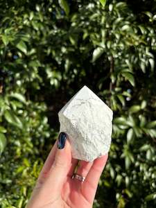 Semi Polished Points: Howlite Semi Polished Point A