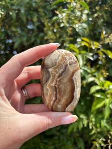 Chocolate Calcite Palm Stone A