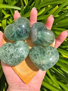 Hearts: Green Fluorite Polished Heart