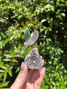 Other: Amethyst & Green Aventurine Humming Bird