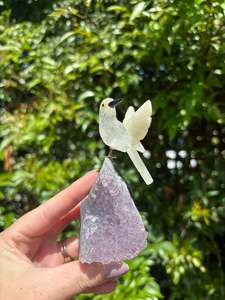 Clear Quartz & Calcite Humming Bird