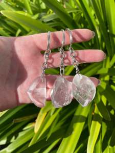 Clear Quartz Tumbled Crystal Keyring