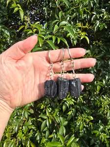 Black Tourmaline Rough Keyring