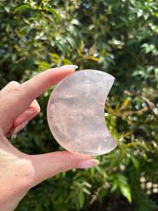 Carved Shapes Animals: Rose Quartz Moon A