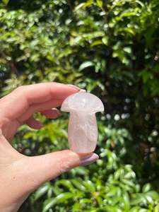 Carved Shapes Animals: Rose Quartz Mushroom E