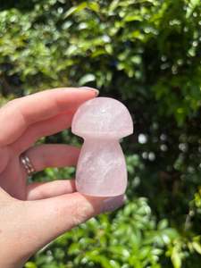 Carved Shapes Animals: Rose Quartz Mushroom A