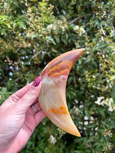 Stars Moons: Banded Calcite Moon | Medium C "DAMAGED"