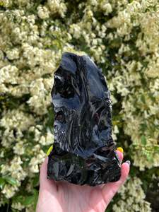 Black Obsidian Rough Flat Base D 1.4kgs