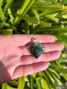 Pendants Necklaces: Seraphinite Heart | Polished Sterling Silver Pendant
