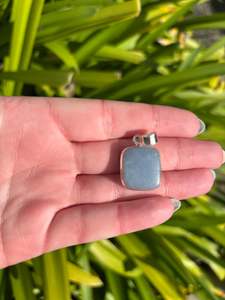 Pendants Necklaces: Angelite | Polished Sterling Silver Pendant C