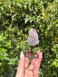Aura Amethyst Druze On Metal Stand A