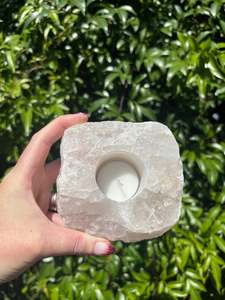 Rose Quartz Rough Candle Holder